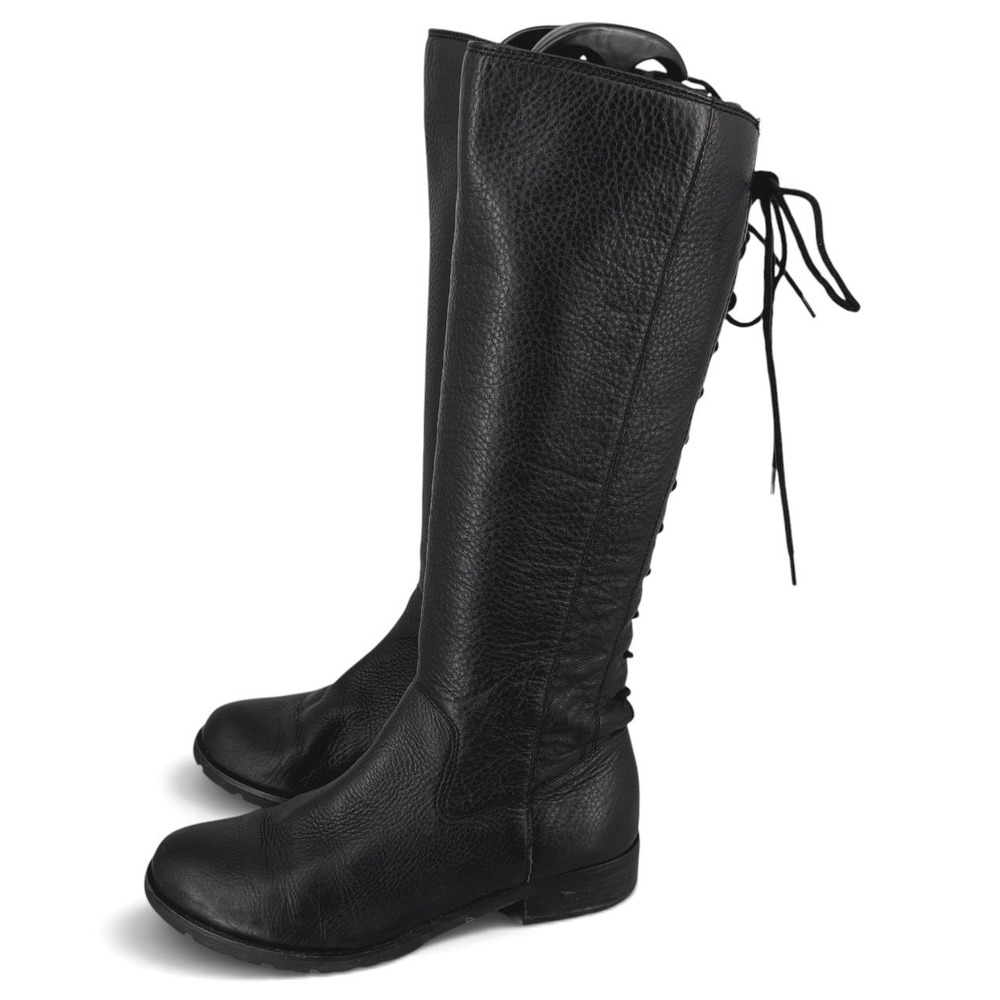 Sofft Sharnell II Riding Boots Women 8 Black Waterproof Leather Lace Up